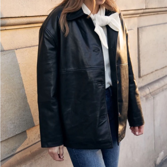 ROSAE PARIS Le Doyle Leather Jacket Size - US 10 Large - Picture 3 of 11